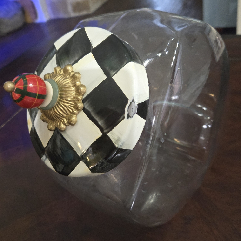 Cookie Jars. MacKenzie-Childs Sweets Jar Courtly Check